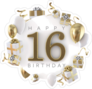Happy 16th Birthday Party Sticker