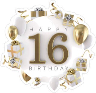 Happy 16th Birthday Party Sticker