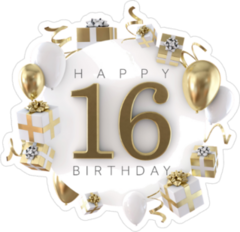Happy 16th Birthday Party Sticker