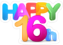 Happy 16th Sticker