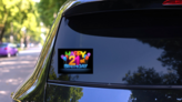 Happy 21st Birthday Sticker on a Rear Car Window (New) example