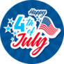 Happy 4th Of July With USA Flag Sticker
