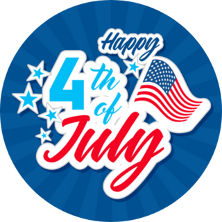 Happy 4th Of July With USA Flag Sticker