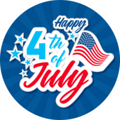 Happy 4th Of July With USA Flag Sticker