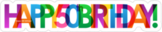 Happy 50th Birthday Colorful Sticker