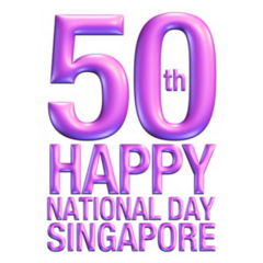 Happy 50th Independence Of Singapore Sticker