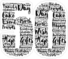 Happy 50th Word Collage Sticker