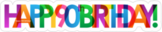 Happy 90th Birthday Colorful Sticker