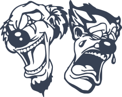 Happy And Sad Clowns Sticker