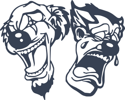 Happy And Sad Clowns Sticker