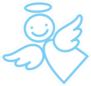 Happy Angel Outline Sticker