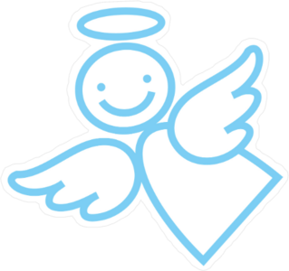 Happy Angel Outline Sticker