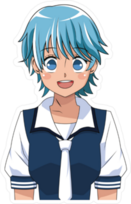 Happy Anime Japanese Girl Sticker