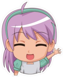 Happy Anime Little Girl Chibi Character Sticker