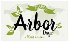 Happy Arbor Day On World Map Sticker