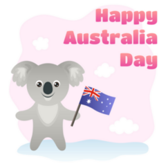 Happy Australia Day Greeting Card Koala Sticker
