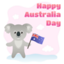 Happy Australia Day Greeting Card Koala Sticker