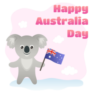 Happy Australia Day Greeting Card Koala Sticker