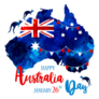Happy Australia Day Lettering On Painted Map Sticker