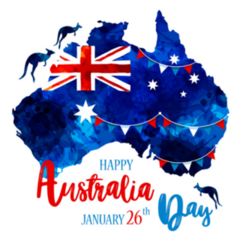 Happy Australia Day Lettering On Painted Map Sticker