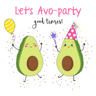 Happy Avocados Lets Avoparty Good Times Sticker 