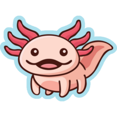 Happy Axolotl On Blue Sticker