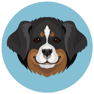 Happy Berner Blue Sticker 