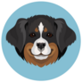 Happy Berner Blue Sticker 