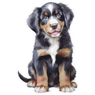 Happy Bernese Pup Sticker