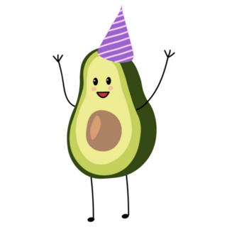 Happy Birthday Avocado Sticker