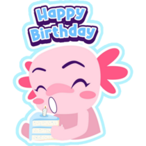 Happy Birthday Axolotl Sticker