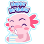 Happy Birthday Axolotl Sticker