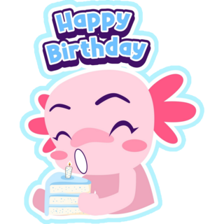 Happy Birthday Axolotl Sticker
