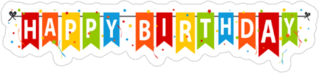Happy Birthday Banner Sticker
