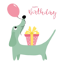 Happy Birthday Dachshund Balloon Sticker