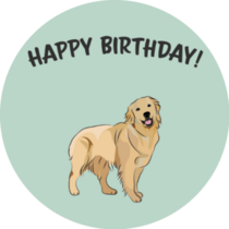 Happy Birthday Golden Sticker