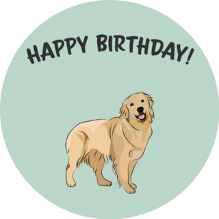Happy Birthday Golden Sticker