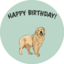 Happy Birthday Golden Sticker