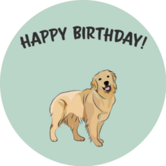 Happy Birthday Golden Sticker