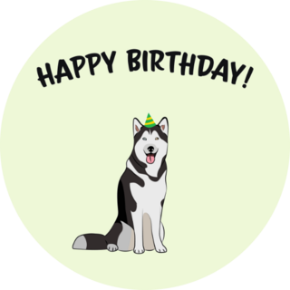 Happy Birthday Husky Sticker
