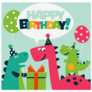 Happy Birthday - Lovely Card With Funny Dinosaurs