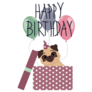 Happy Birthday Pug Sticker