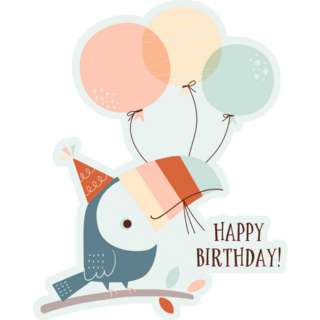 Happy Birthday Toucan Sticker