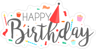 Happy Birthday Typographic Sticker