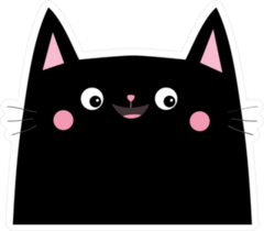 Happy Black Cat Head Face Sticker