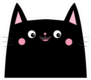 Happy Black Cat Head Face Sticker