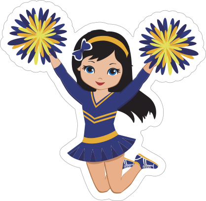 Happy Blue and Yellow Cheerleading Sticker