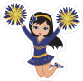 Happy Blue and Yellow Cheerleading Sticker