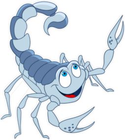 Happy Blue Cartoon Scorpion Sticker
