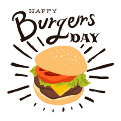 Happy Burgers Day Lettering Sticker